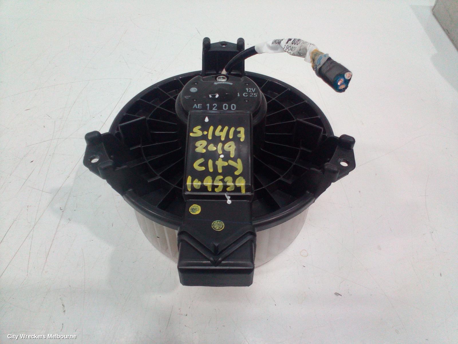 HONDA CITY HEATER FAN MOTOR, GM6, 01/2014 - 09/2020