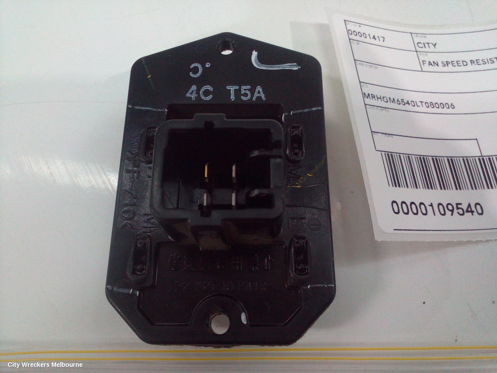 HONDA CITY FAN SPEED RESISTOR