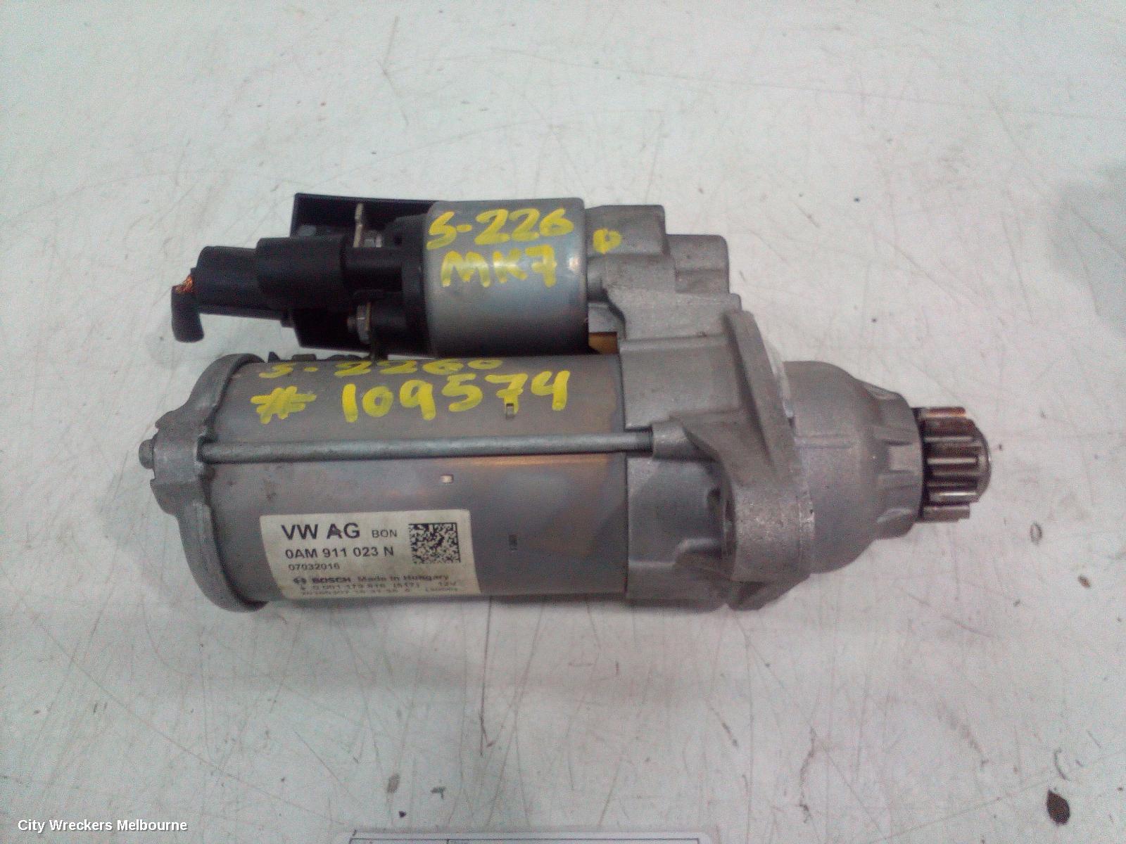 VOLKSWAGEN GOLF STARTER, PETROL, 1.4, AUTO T/M, BOSCH, GEN 7, 12/2012 - 08/2020