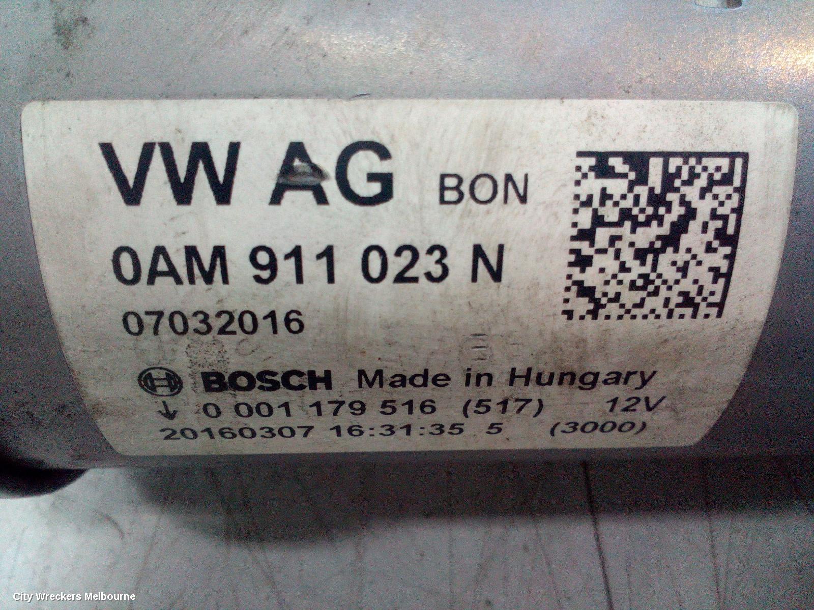 VOLKSWAGEN GOLF STARTER, PETROL, 1.4, AUTO T/M, BOSCH, GEN 7, 12/2012 - 08/2020