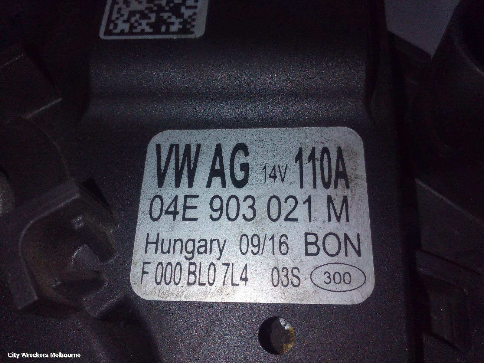 VOLKSWAGEN GOLF ALTERNATOR, PETROL, 1.4, BOSCH 110AMP, GEN 7, 07/2015 - 08/2020