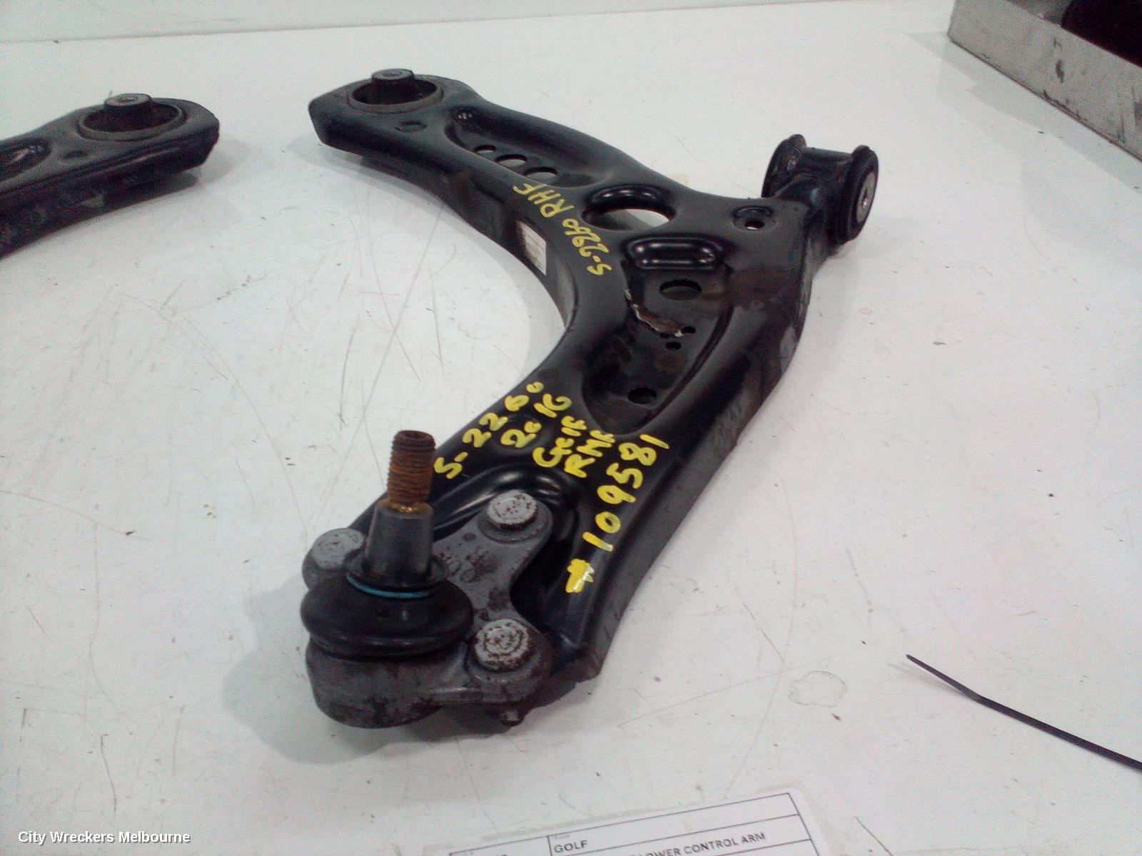 VOLKSWAGEN GOLF RIGHT FRONT LOWER CONTROL ARM, GEN 7, 12/2012 - 08/2020