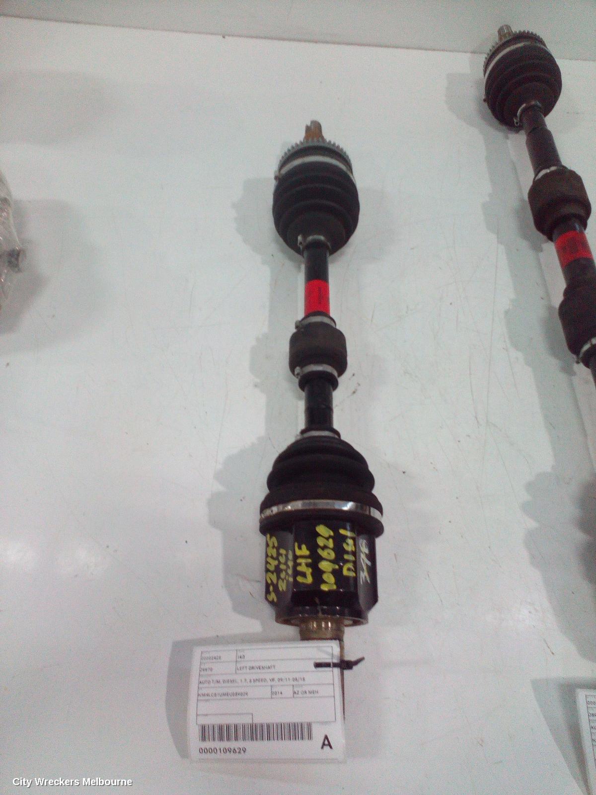 HYUNDAI I40 LEFT DRIVESHAFT, AUTO T/M, DIESEL, 1.7, 6 SPEED, VF, 09/2011 - 05/2015