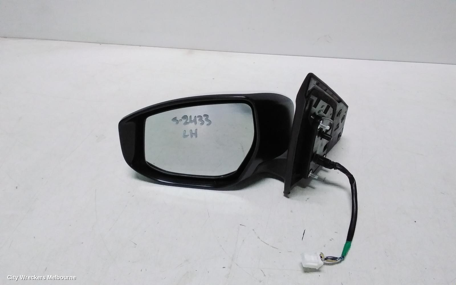 NISSAN PULSAR LEFT DOOR MIRROR, B17, SEDAN, MANUAL FOLD TYPE, 12/2012 - 12/2017