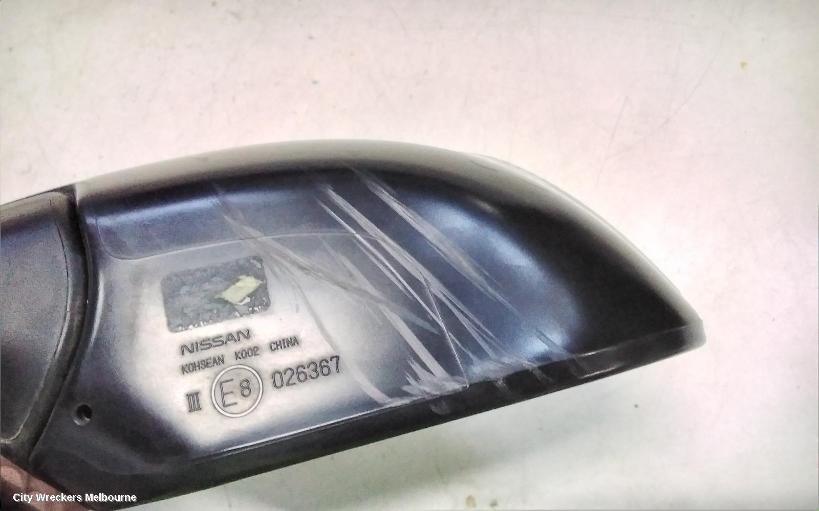 NISSAN PULSAR LEFT DOOR MIRROR, B17, SEDAN, MANUAL FOLD TYPE, 12/2012 - 12/2017