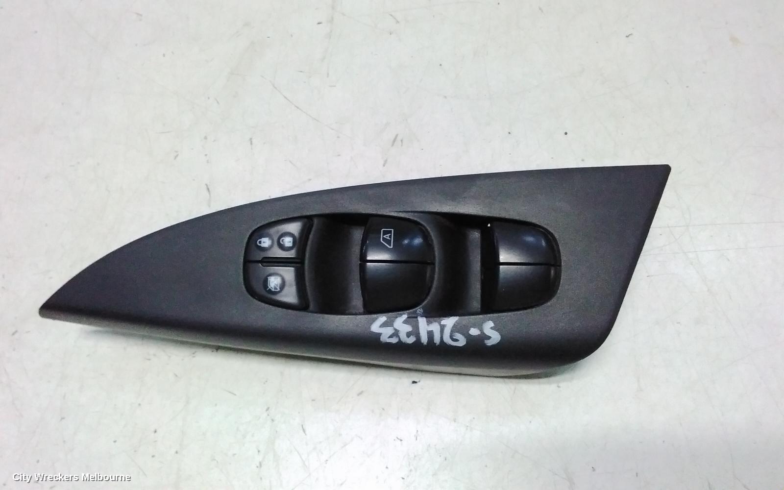 NISSAN PULSAR PWR DR WIND SWITCH, RH FRONT (MASTER SWITCH), SEDAN, B17, 12/2012 - 12/2017