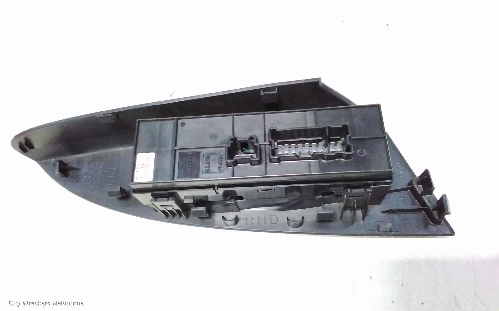 NISSAN PULSAR PWR DR WIND SWITCH, RH FRONT (MASTER SWITCH), SEDAN, B17, 12/2012 - 12/2017