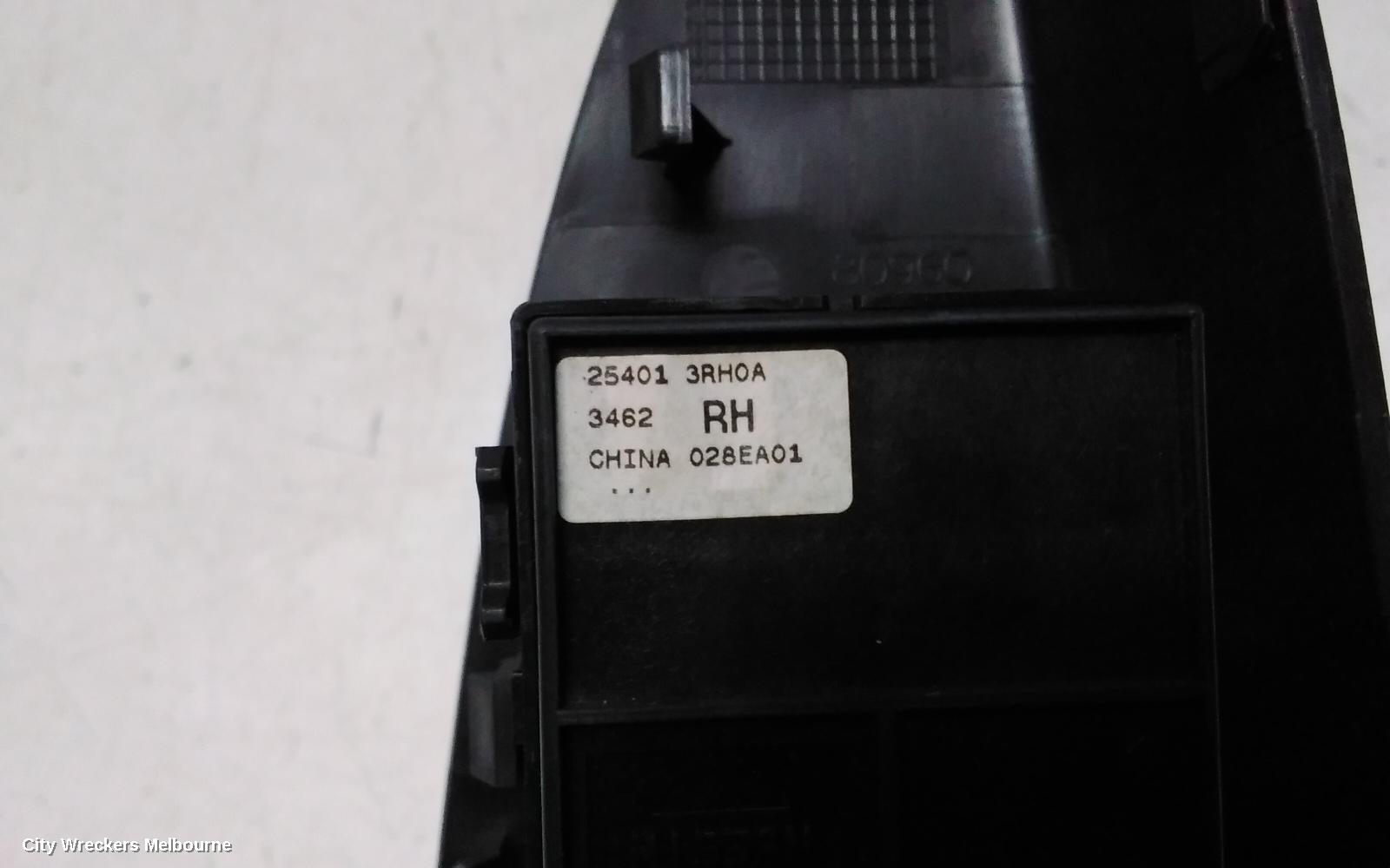 NISSAN PULSAR PWR DR WIND SWITCH, RH FRONT (MASTER SWITCH), SEDAN, B17, 12/2012 - 12/2017