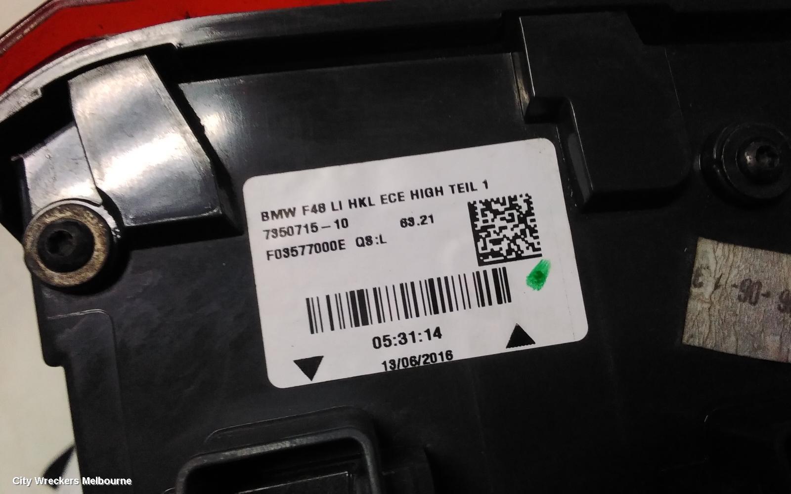 BMW X1 LEFT TAILLIGHT, F48, HALOGEN TYPE, 08/2015 - 06/2019