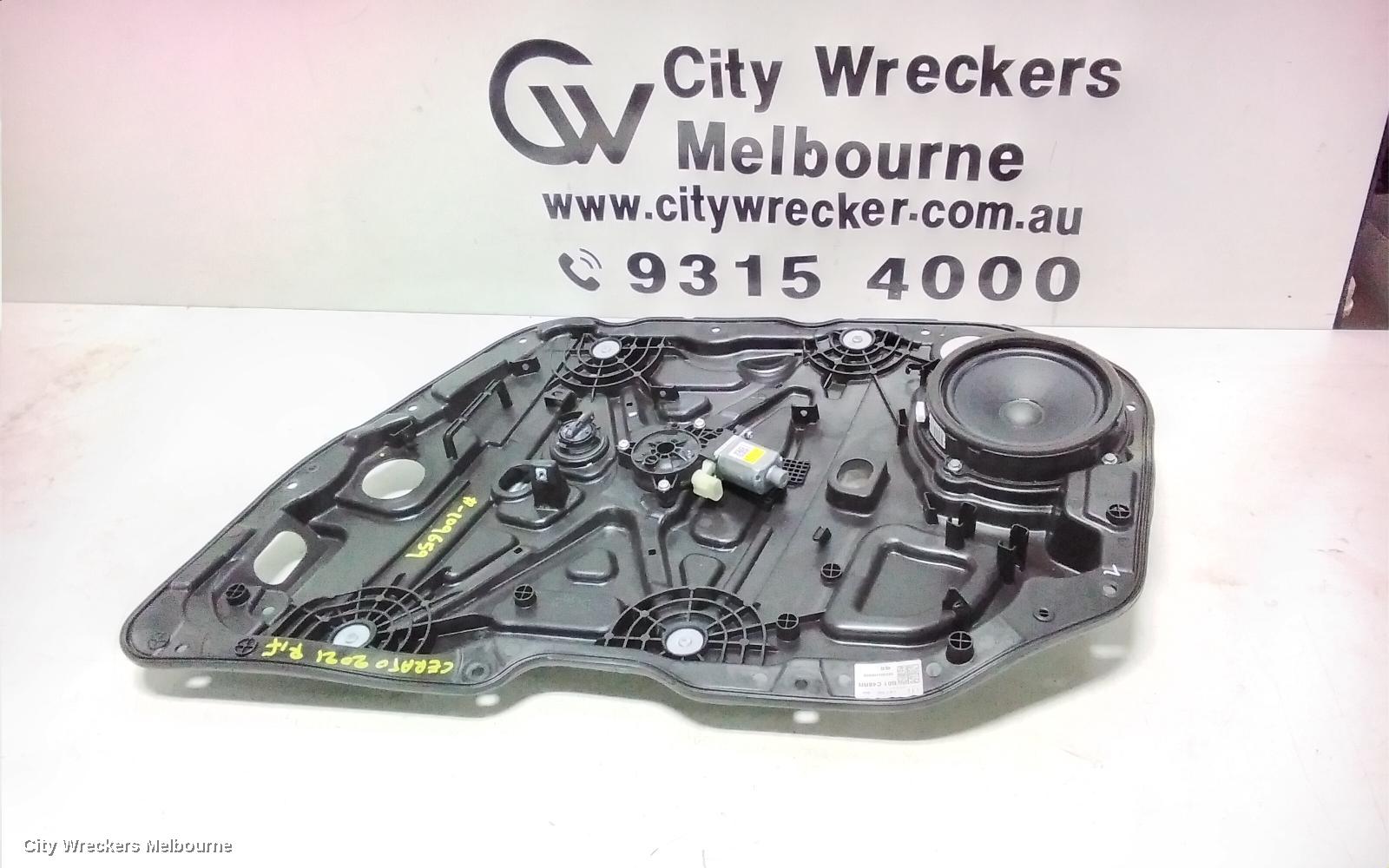 KIA CERATO RIGHT FRONT WINDOW REG/MOTOR, BD, SEDAN/HATCH, 04/2018 ONWARDS