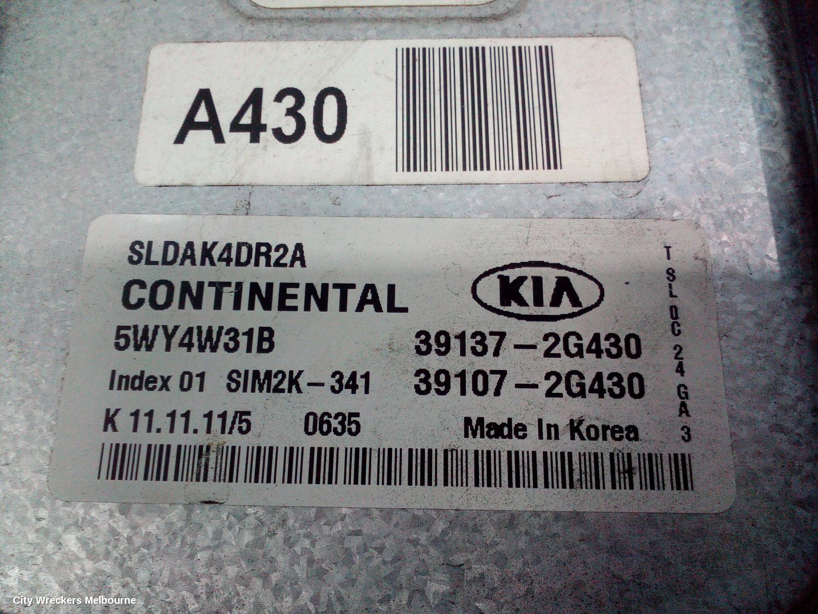 KIA SPORTAGE ECU, ENGINE ECU, 2.4, PETROL, ECU ONLY, SL, 05/2010 - 05/2013