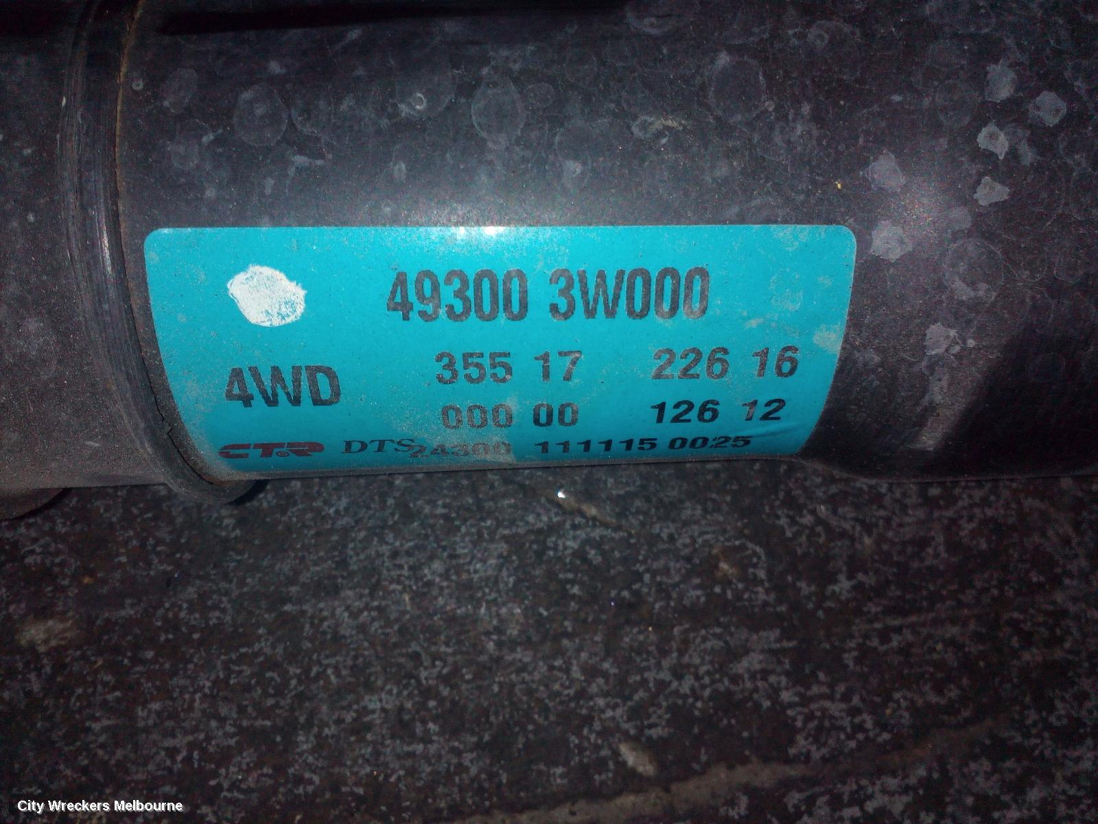 KIA SPORTAGE REAR DRIVE SHAFT, AWD, SL, 05/2010 - 10/2015