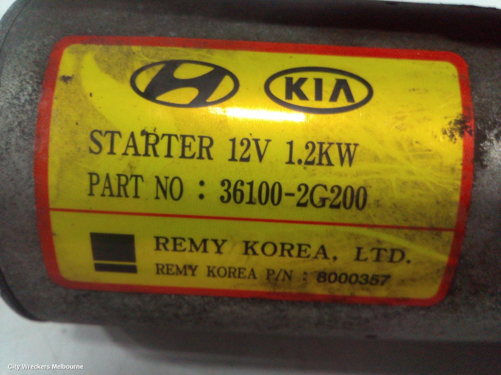 KIA SPORTAGE STARTER, PETROL, 2.4, G4KE, SL, 05/2010 - 05/2013