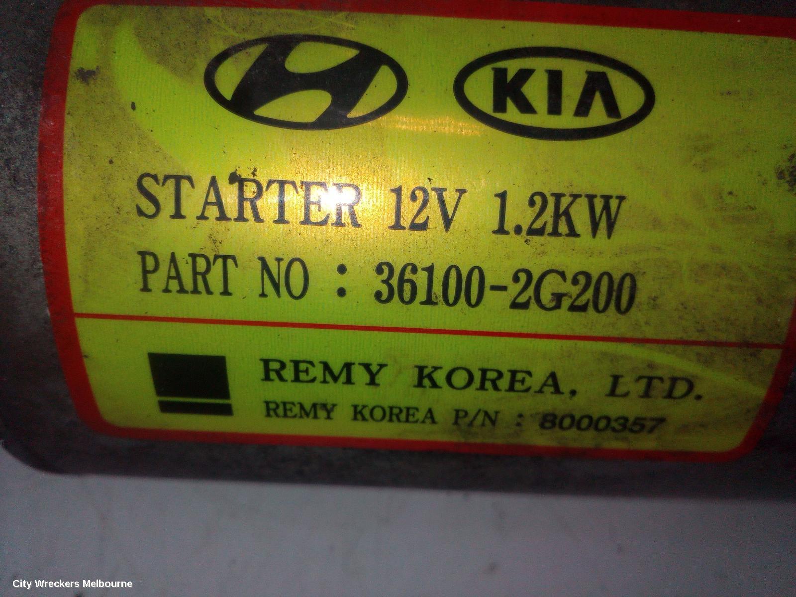 KIA SPORTAGE STARTER, PETROL, 2.4, G4KE, SL, 05/2010 - 05/2013