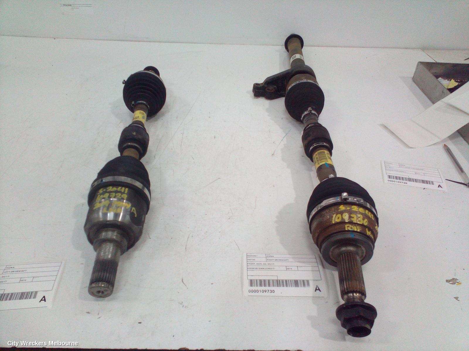 HYUNDAI KONA RIGHT DRIVESHAFT, FRONT, AWD, OS, 09/2017 ONWARDS