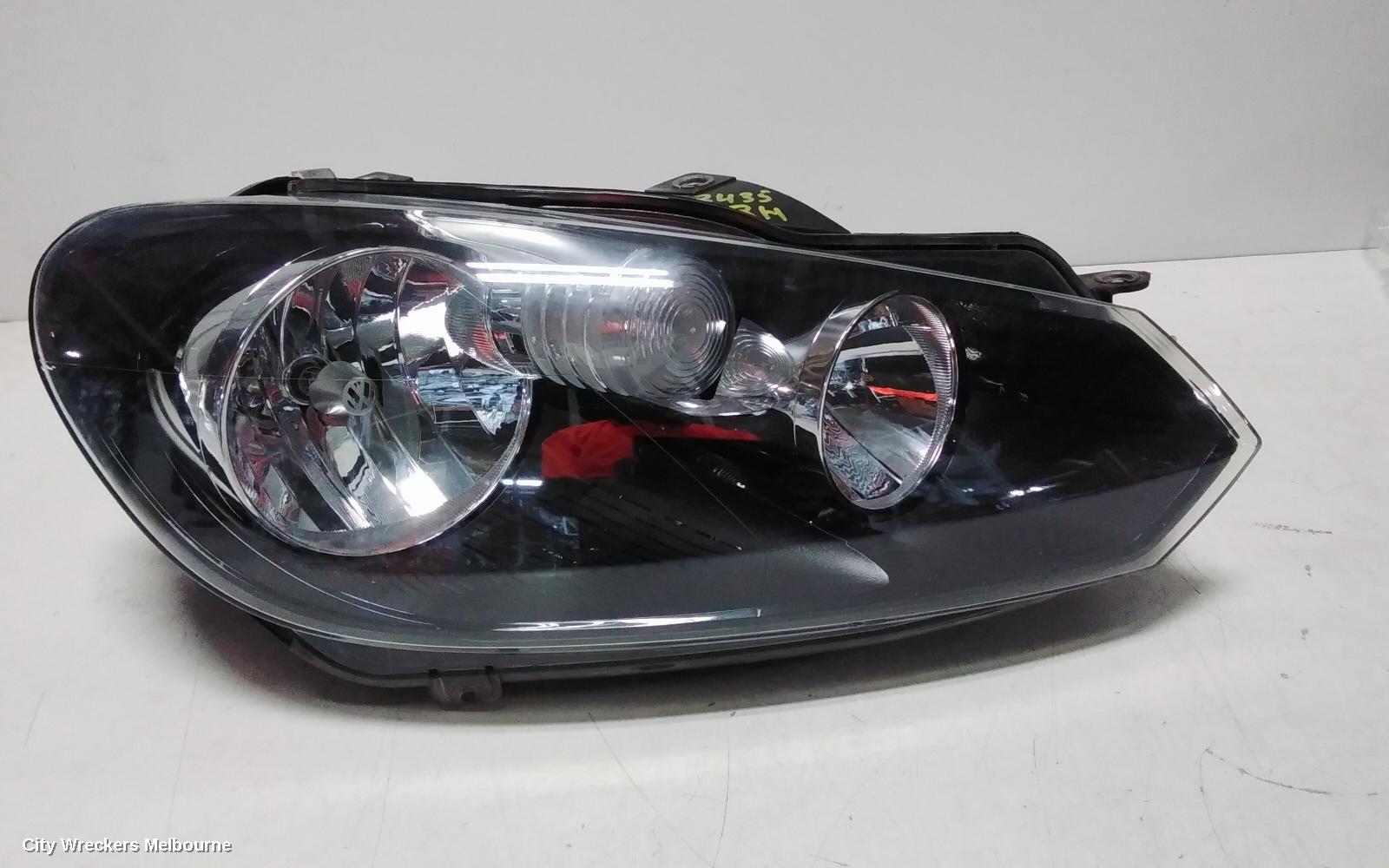 VOLKSWAGEN GOLF RIGHT HEADLAMP, GEN 6, CABRIO, HALOGEN TYPE, 07/2011 - 01/2016