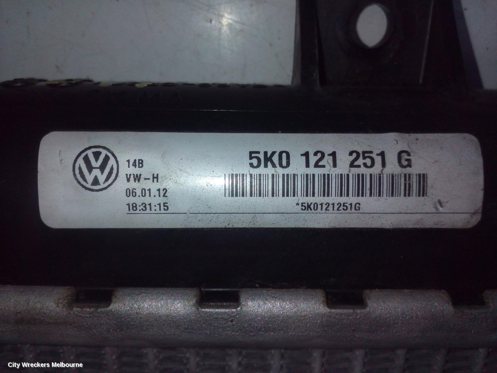 VOLKSWAGEN GOLF RADIATOR, PRIMARY RADIATOR (CLOSEST TO ENGINE), AUTO/MANUAL, 1.4, PETROL, CAVD CODE, GEN 6, 10/2008 - 01/2016