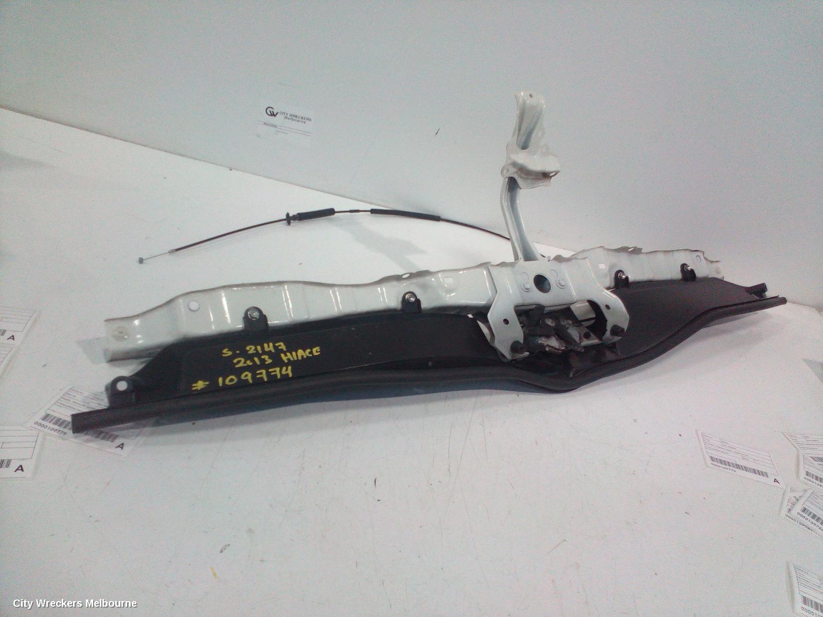 TOYOTA HIACE BONNET LOCK/SUPPORT, TRH/KDH, SUPPORT ONLY, 03/2005 - 04/2019