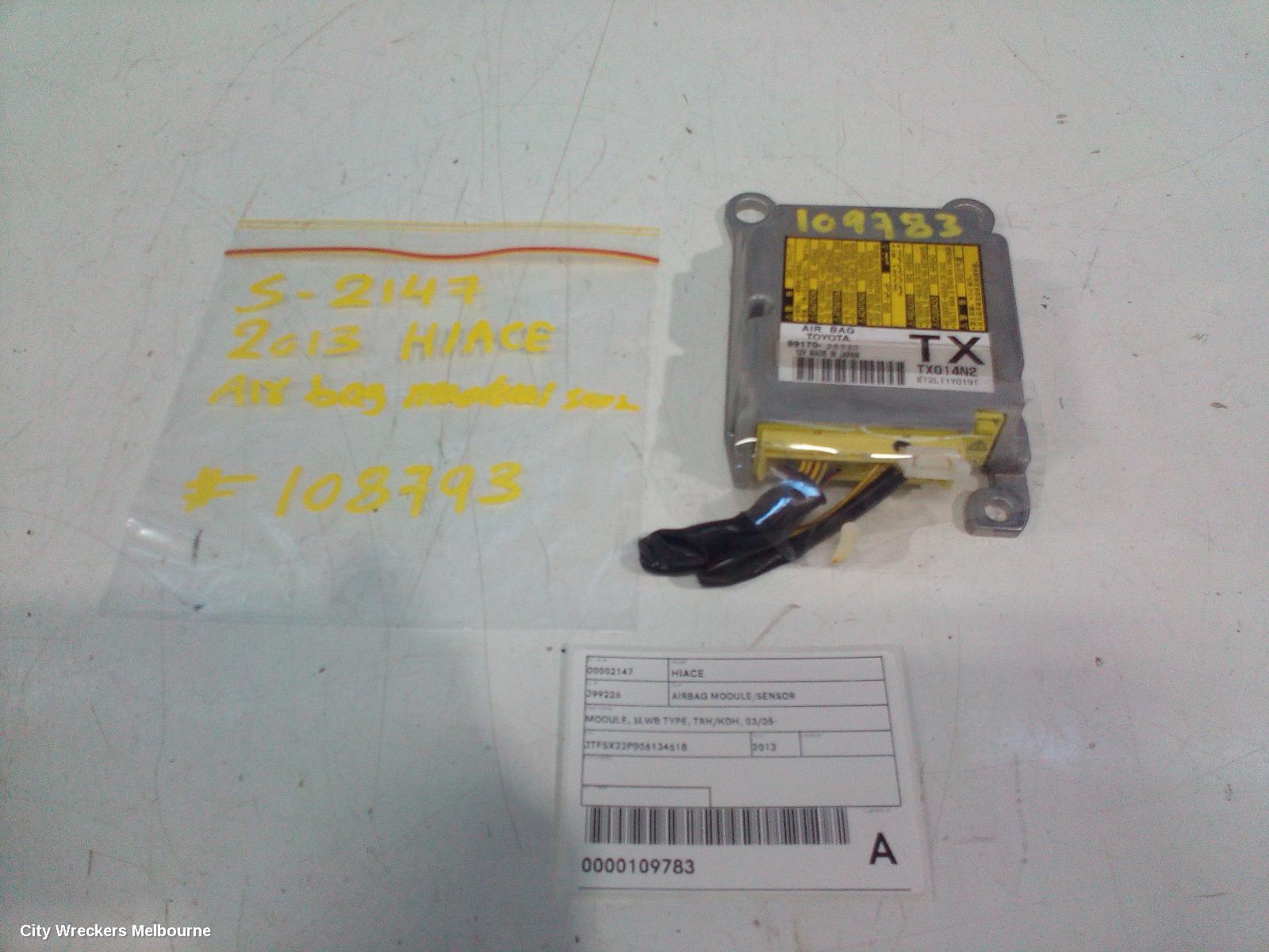 TOYOTA HIACE AIRBAG MODULE/SENSOR, MODULE, SLWB TYPE, TRH/KDH, 03/2005 ONWARDS