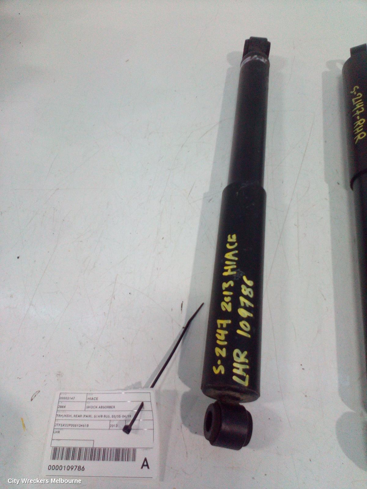 TOYOTA HIACE SHOCK ABSORBER, TRH/KDH, REAR (PAIR), SLWB BUS, 03/2005 - 04/2019