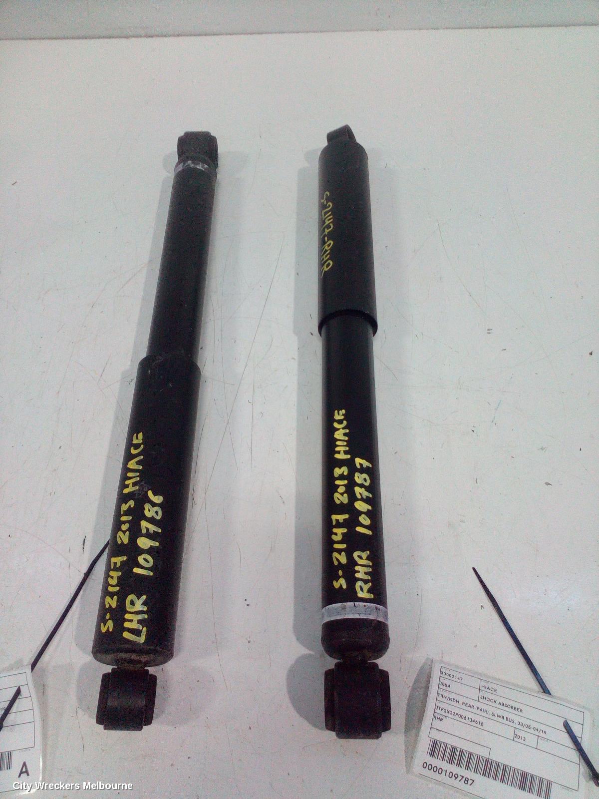TOYOTA HIACE SHOCK ABSORBER, TRH/KDH, REAR (PAIR), SLWB BUS, 03/2005 - 04/2019