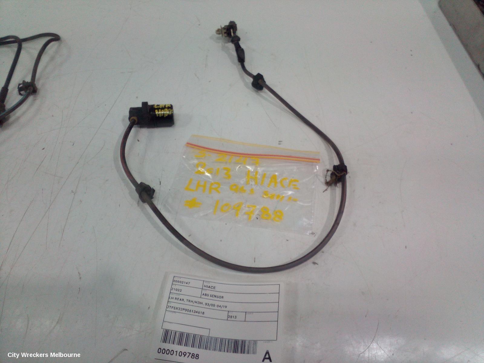 TOYOTA HIACE ABS SENSOR, LH REAR, W/ LOOM TYPE, TRH/KDH, 01/2005 - 04/2019