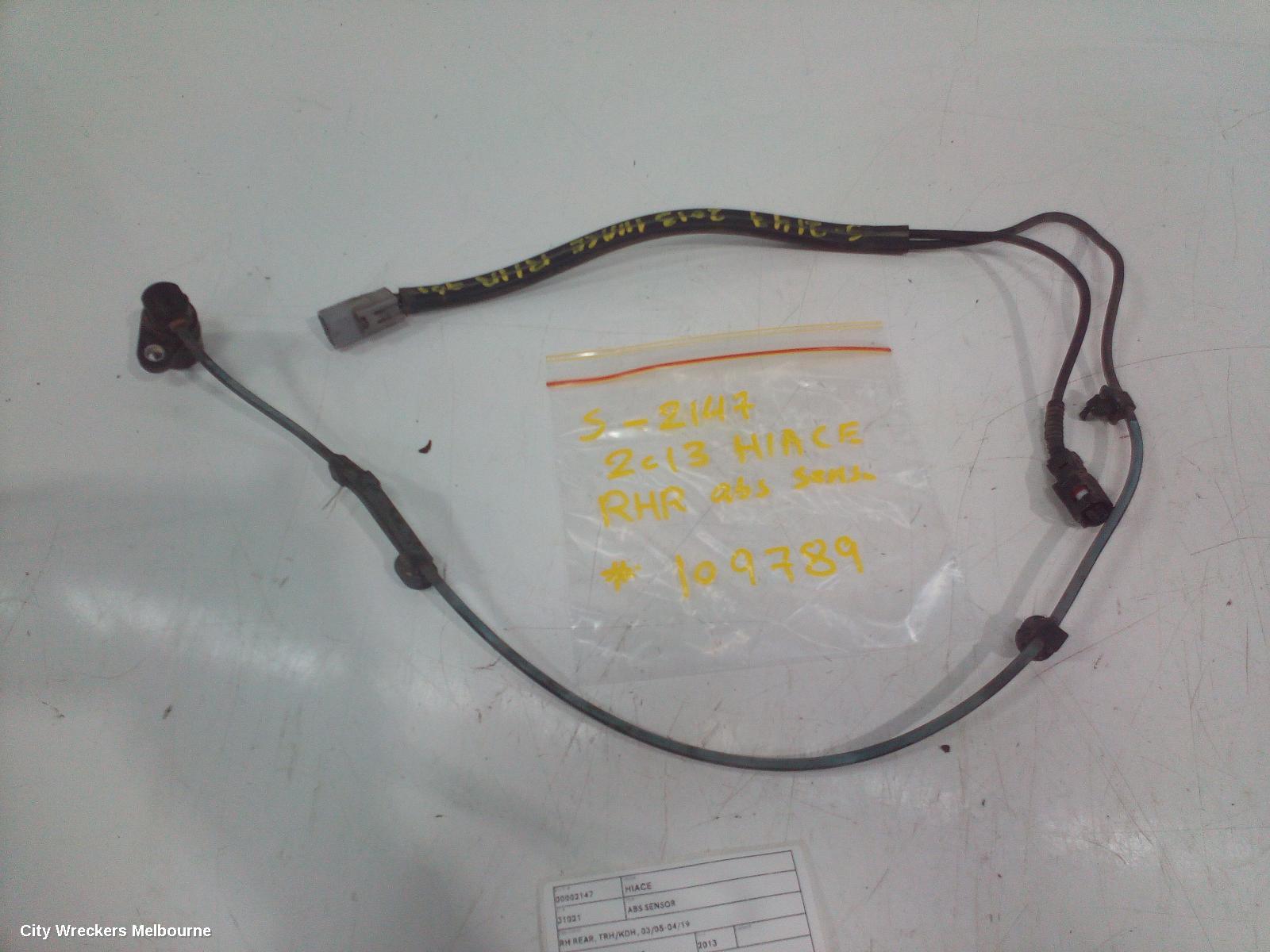 TOYOTA HIACE ABS SENSOR, RH REAR, W/ LOOM TYPE, TRH/KDH, 01/2005 - 04/2019