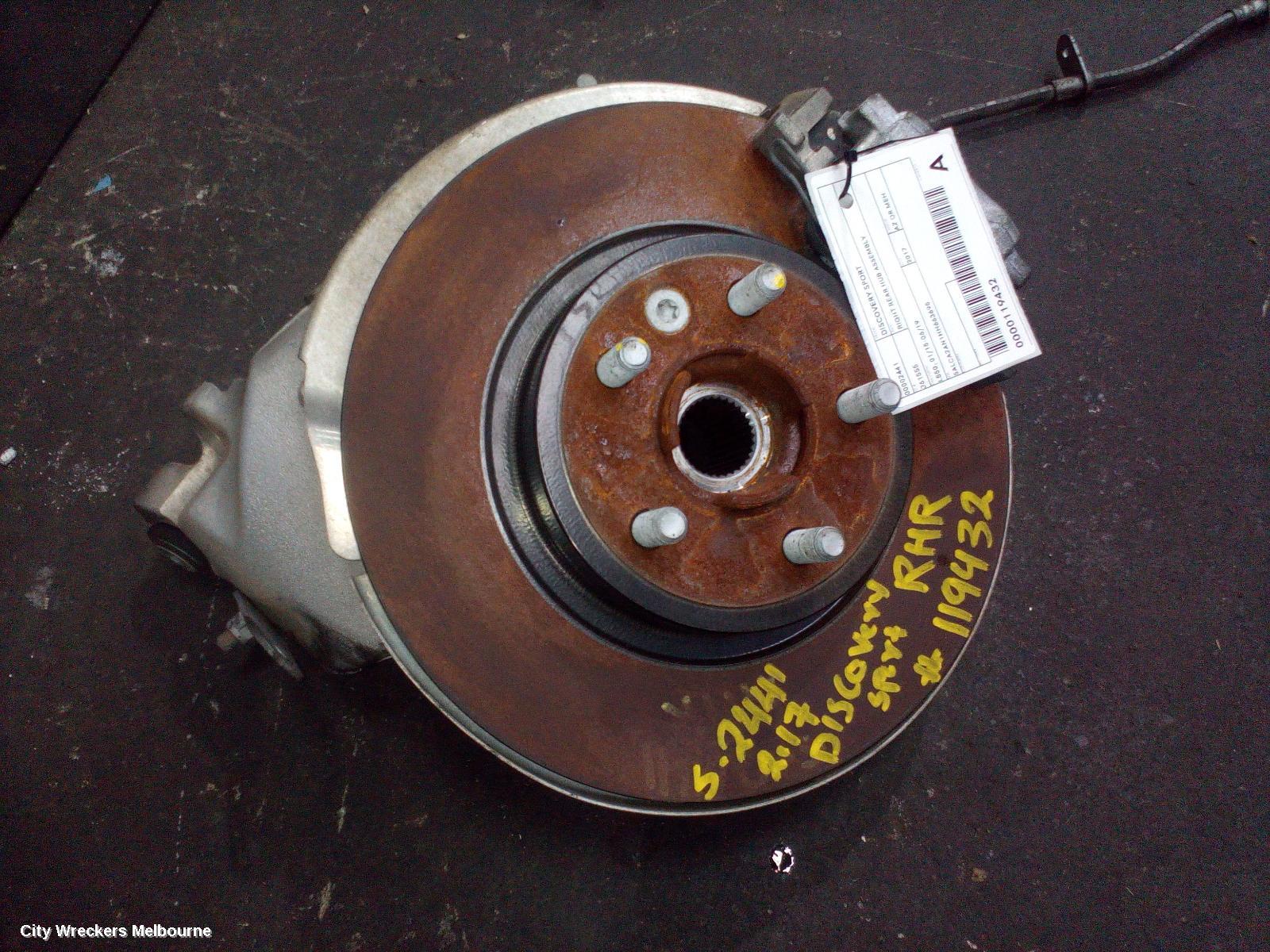 LAND ROVER DISCOVERY SPORT RIGHT REAR HUB ASSEMBLY, L550, 01/2015 - 06/2019