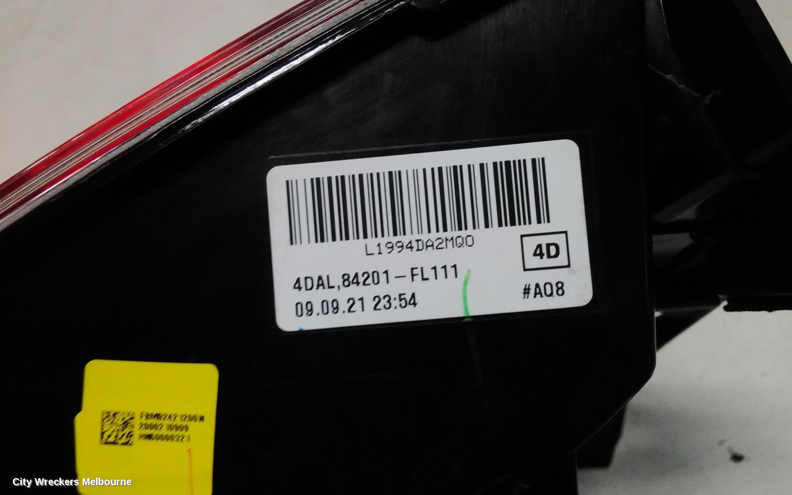 SUBARU XV LEFT TAILLIGHT, W/ BLACK INSERT TYPE, G5X, 05/2020 - 06/2023