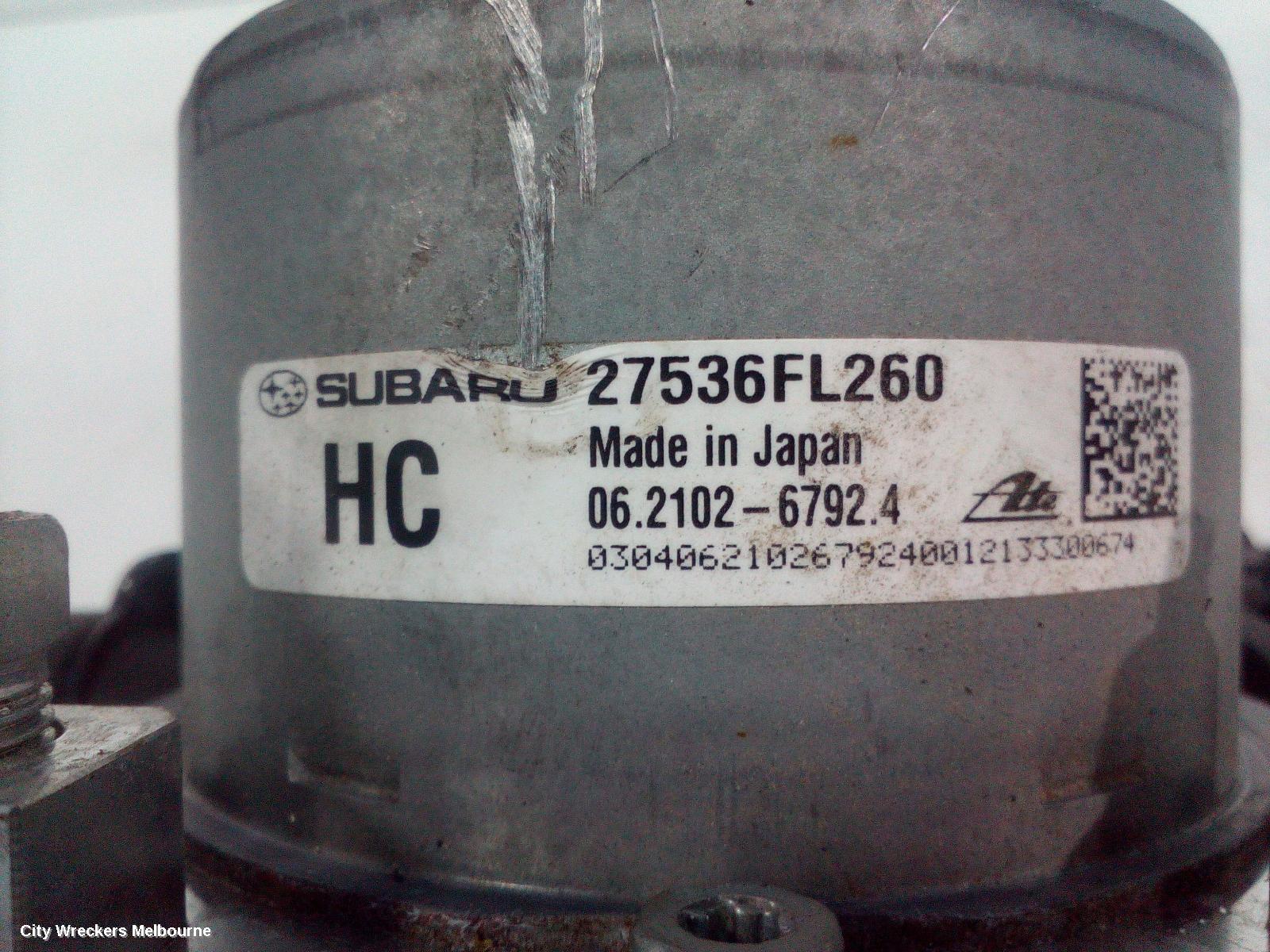 SUBARU XV ABS PUMP/MODULATOR, G5X, FL260 TYPE, 03/2017 - 06/2023