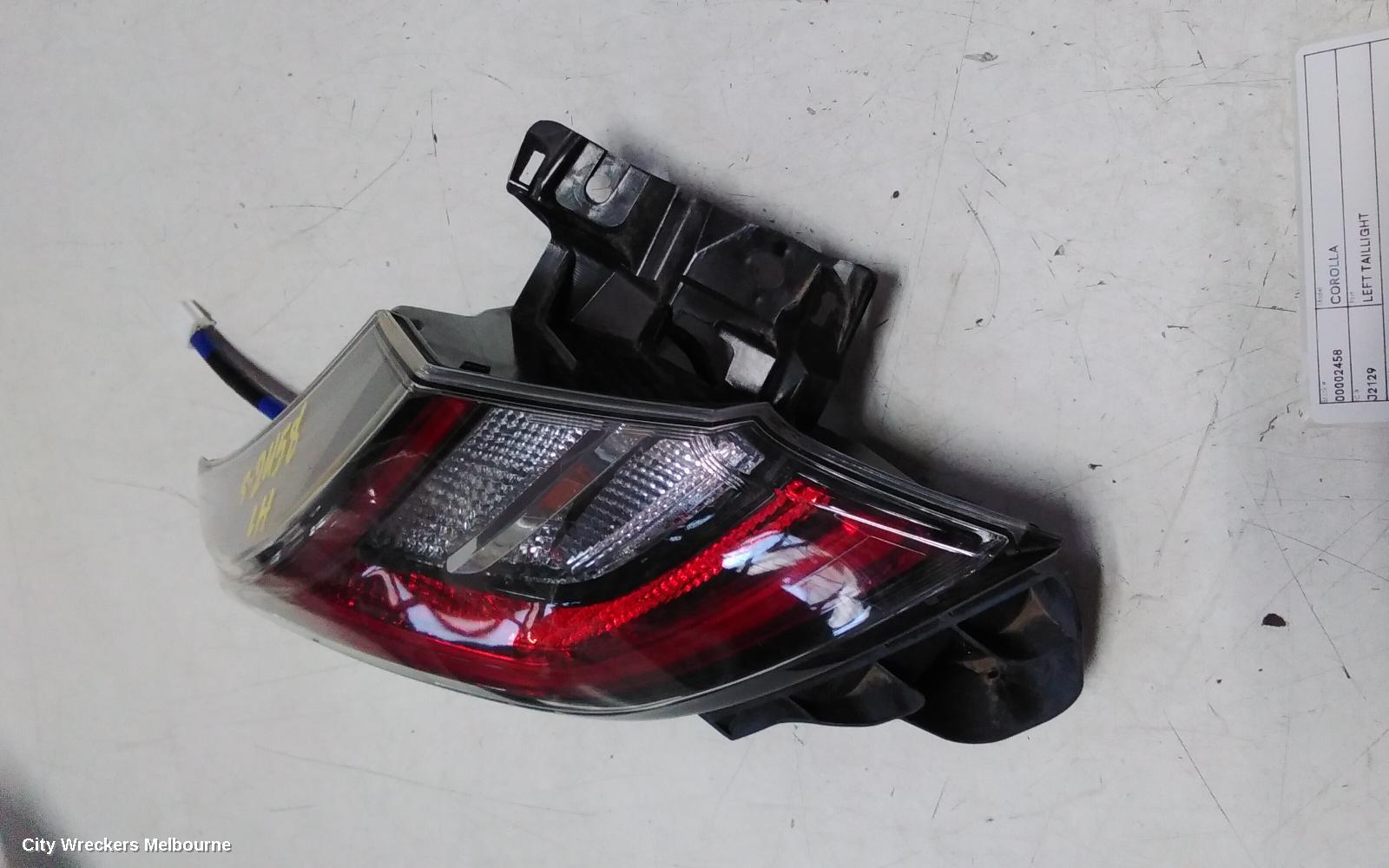 TOYOTA COROLLA LEFT TAILLIGHT, E210, IN BODY, HATCH, 07/2018 - 08/2022