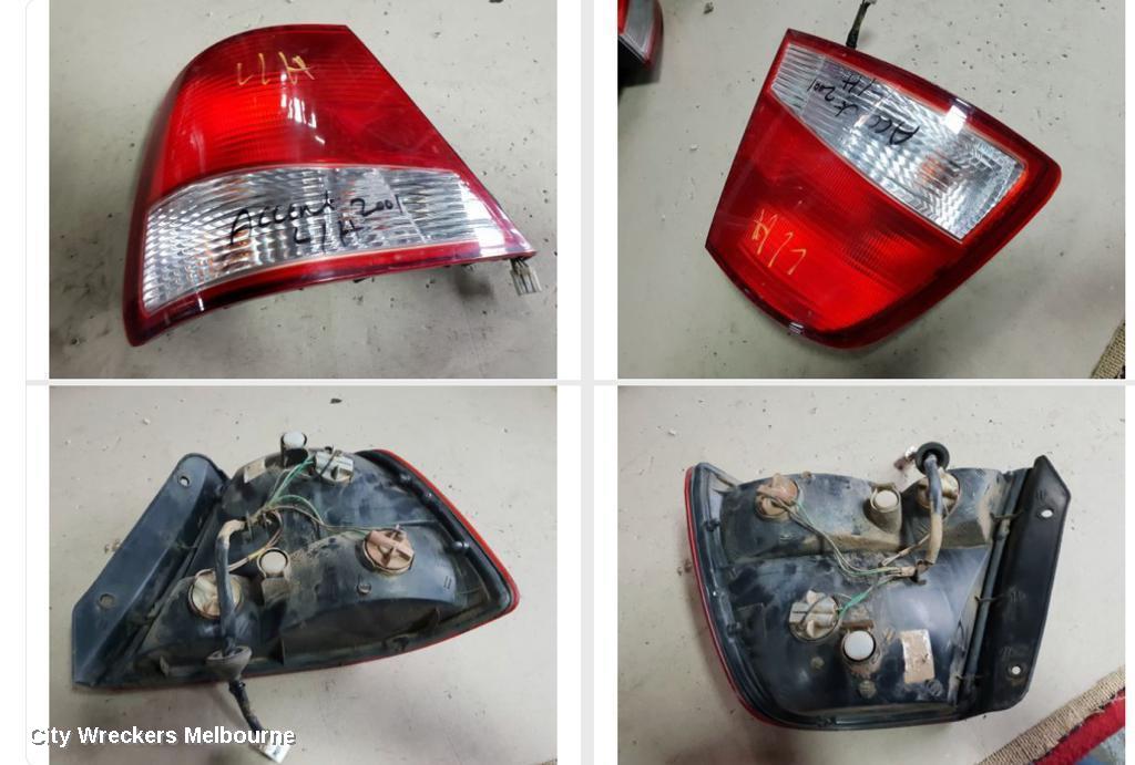 HYUNDAI ACCENT LEFT TAILLIGHT, LC, 3DR/5DR HATCH, 06/2000 - 02/2003