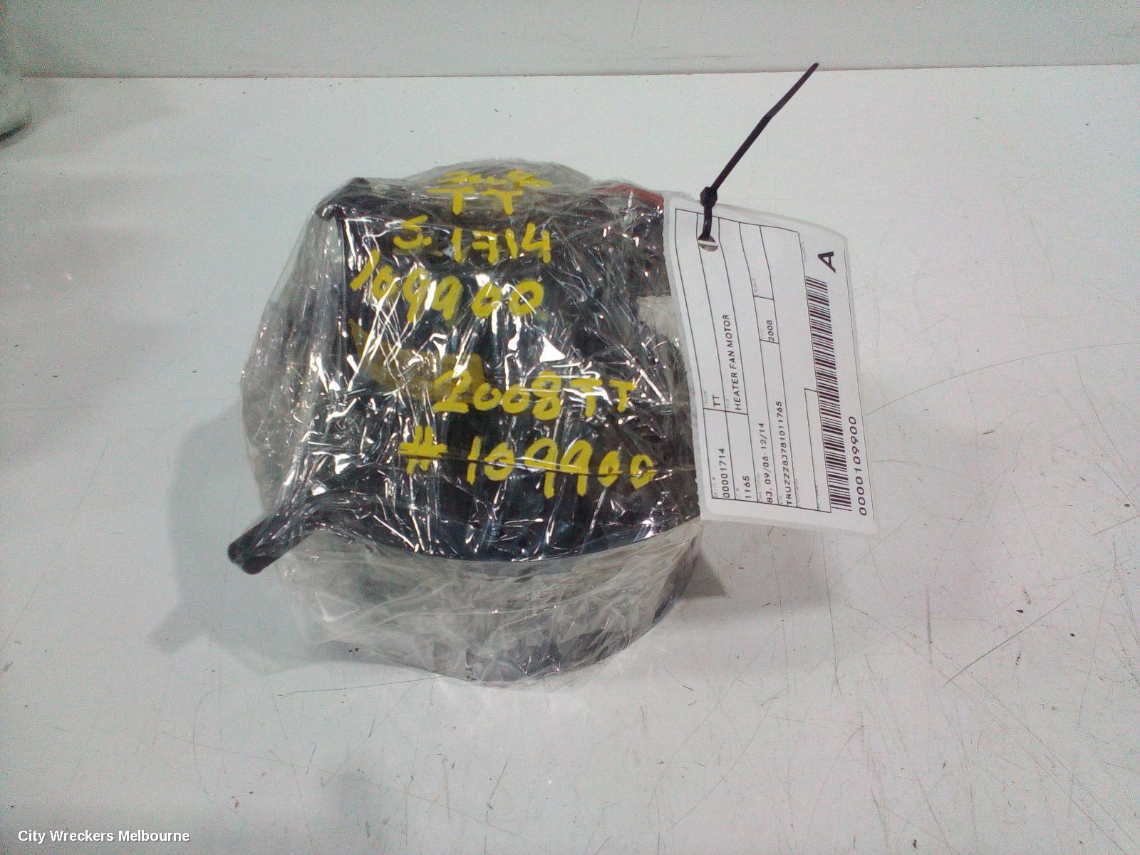 AUDI TT HEATER FAN MOTOR, 8J, 09/2006 - 12/2014