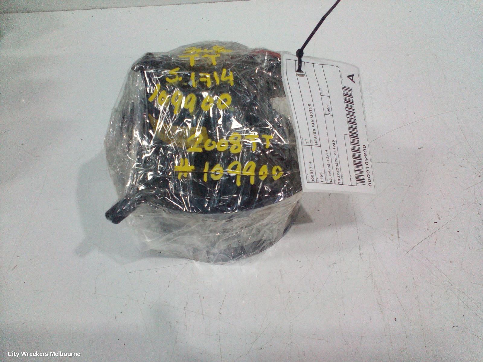AUDI TT HEATER FAN MOTOR, 8J, 09/2006 - 12/2014