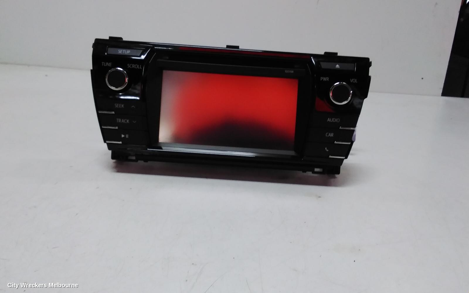 TOYOTA COROLLA RADIO/CD/DVD/SAT/TV, 6.1IN TOUCHSCREEN (P/N ON FACE 100198), ZRE172, SEDAN, 12/2013 - 10/2016