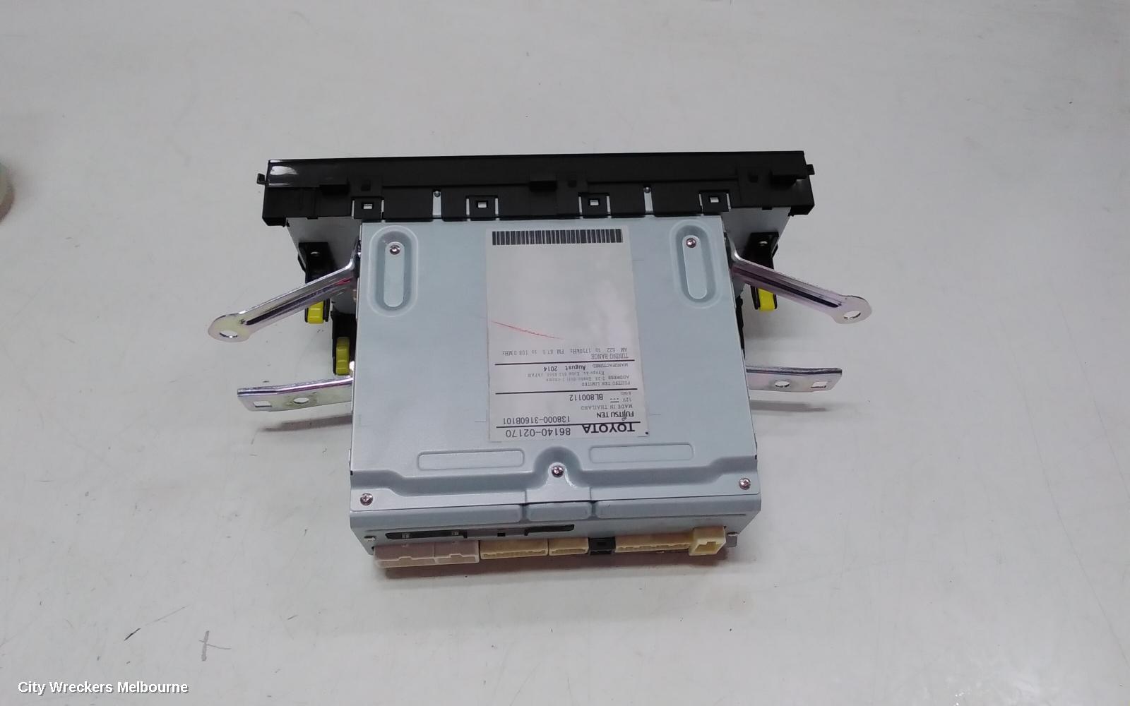 TOYOTA COROLLA RADIO/CD/DVD/SAT/TV, 6.1IN TOUCHSCREEN (P/N ON FACE 100198), ZRE172, SEDAN, 12/2013 - 10/2016