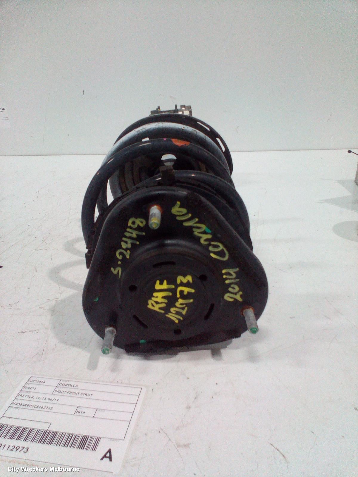 TOYOTA COROLLA RIGHT FRONT STRUT, ZRE172R, 12/2013 - 06/2019