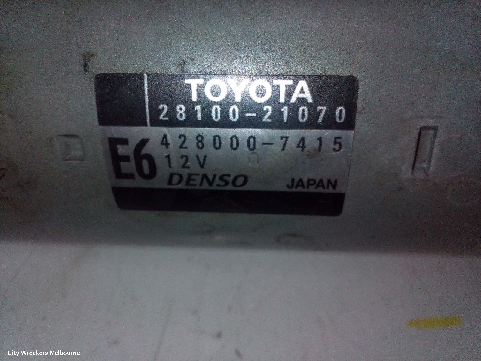 TOYOTA YARIS STARTER, 1.3/1.5, 2NZ/1NZ, NCP13#, 08/2011 - 12/2019