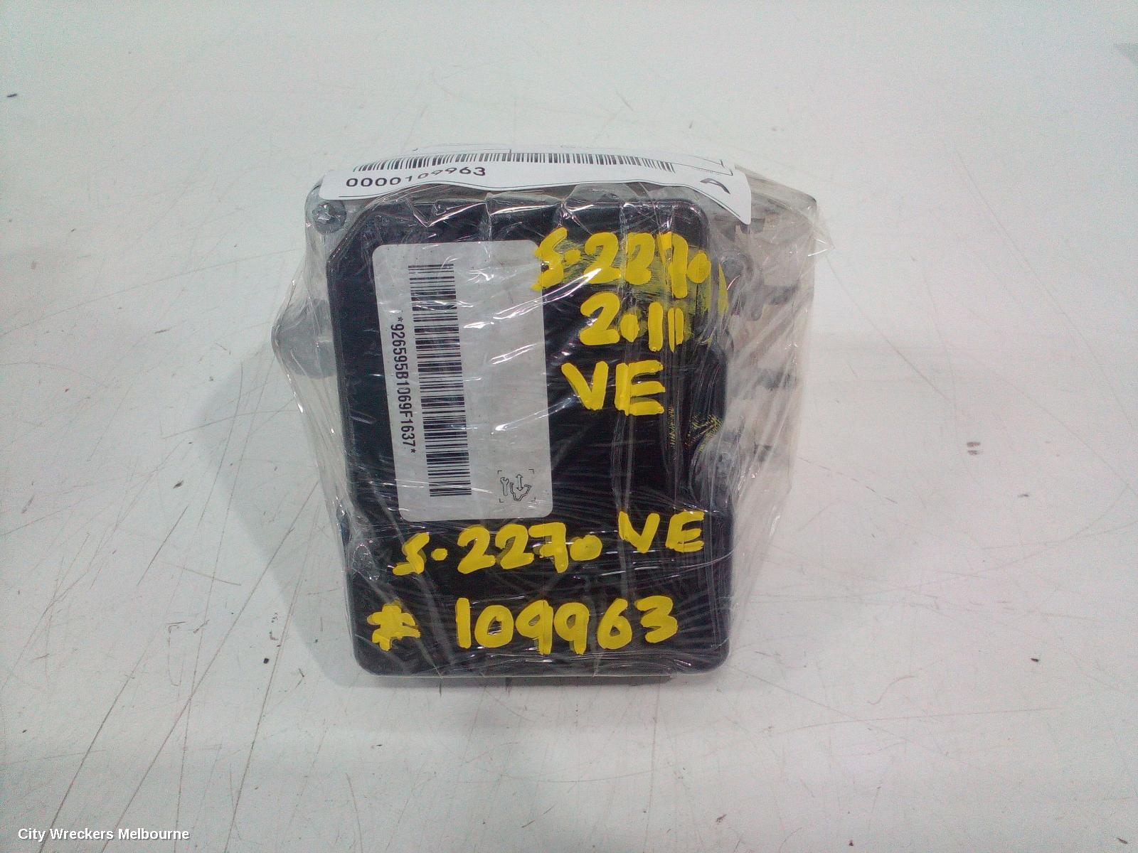 HOLDEN COMMODORE ABS PUMP/MODULATOR, VE, NON TRACTION CONTROL TYPE, 08/2006 - 04/2013