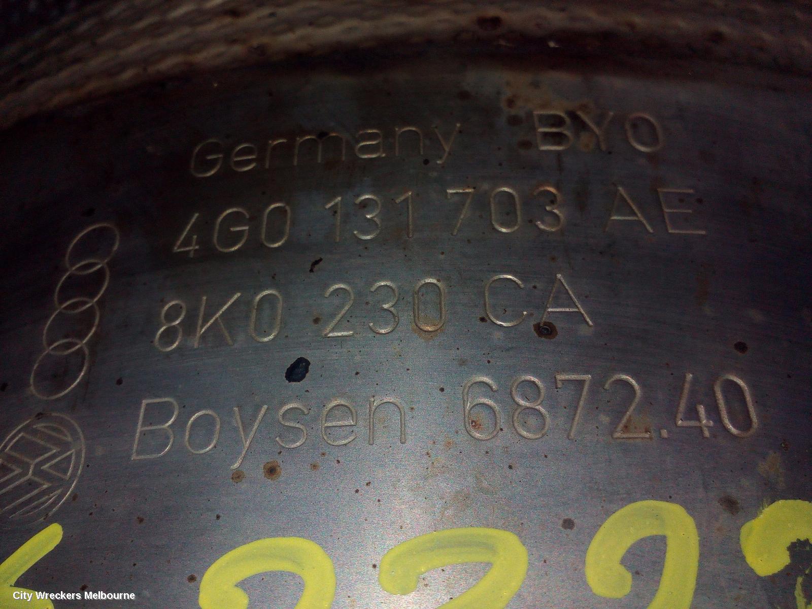 AUDI Q5 CATALYTIC CONVERTER, UNDER CAR-CAT TYPE, 2.0, DIESEL, CGLB/CGLC CODE, 8R, 03/2009 - 01/2017