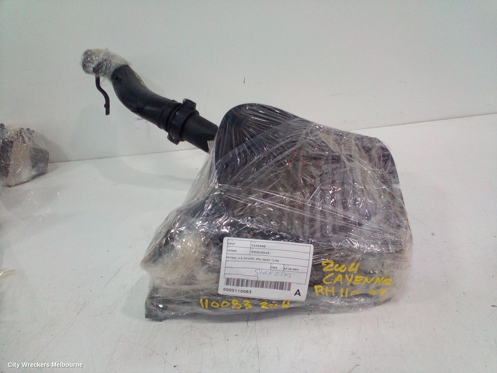 PORSCHE CAYENNE INTERCOOLER, PETROL, 4.5, RH SIDE, 9PA, 06/2003 - 12/2006