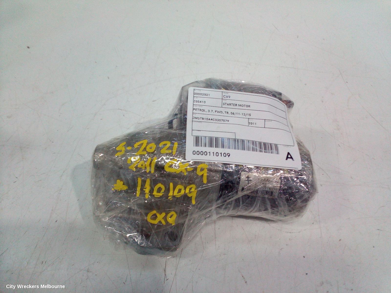 MAZDA CX9 STARTER, PETROL, 3.7, FWD, TB, 06/2011 - 12/2015