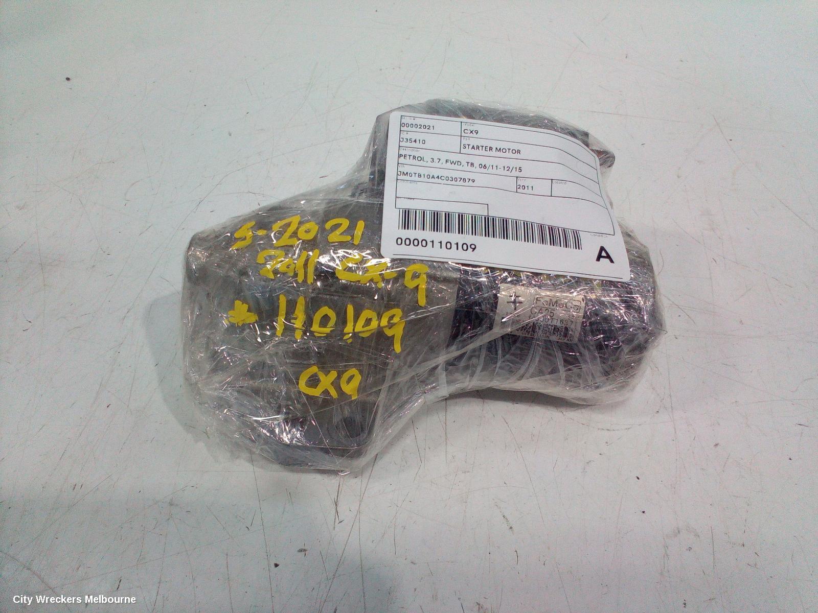 MAZDA CX9 STARTER, PETROL, 3.7, FWD, TB, 06/2011 - 12/2015