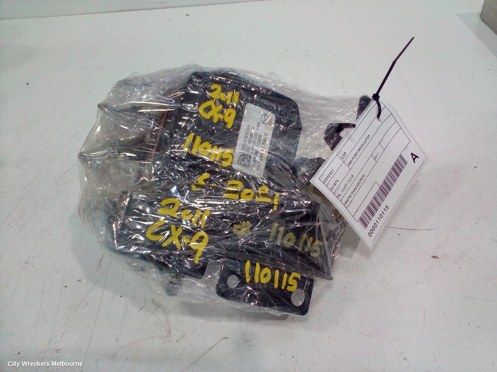 MAZDA CX9 ABS PUMP/MODULATOR, TB, 12/2007 - 12/2015