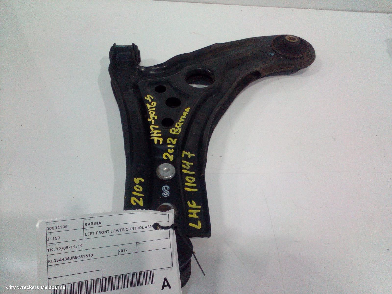HOLDEN BARINA LEFT FRONT LOWER CONTROL ARM, TK, 12/2005 - 12/2012