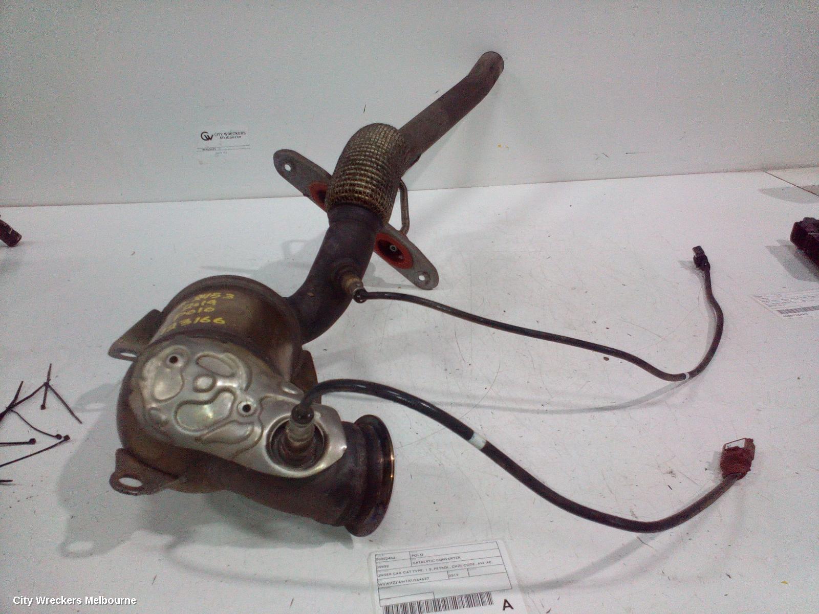 VOLKSWAGEN POLO CATALYTIC CONVERTER, UNDER CAR-CAT TYPE, 1.0, PETROL, CHZL CODE, AW-AE, 09/2017 ONWARDS
