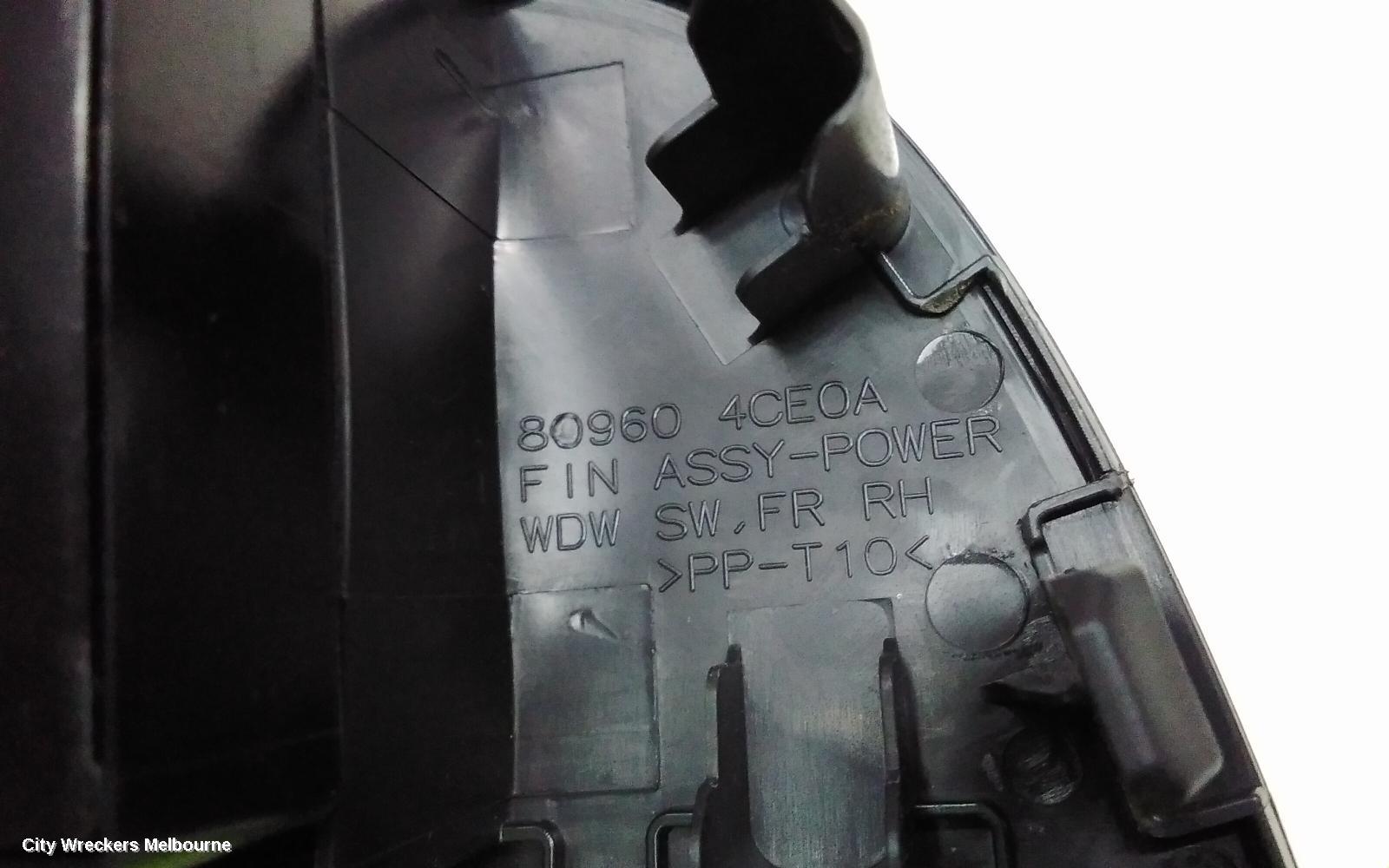 NISSAN XTRAIL PWR DR WIND SWITCH, RH FRONT (MASTER SWITCH), T32, 02/2014 - 07/2022