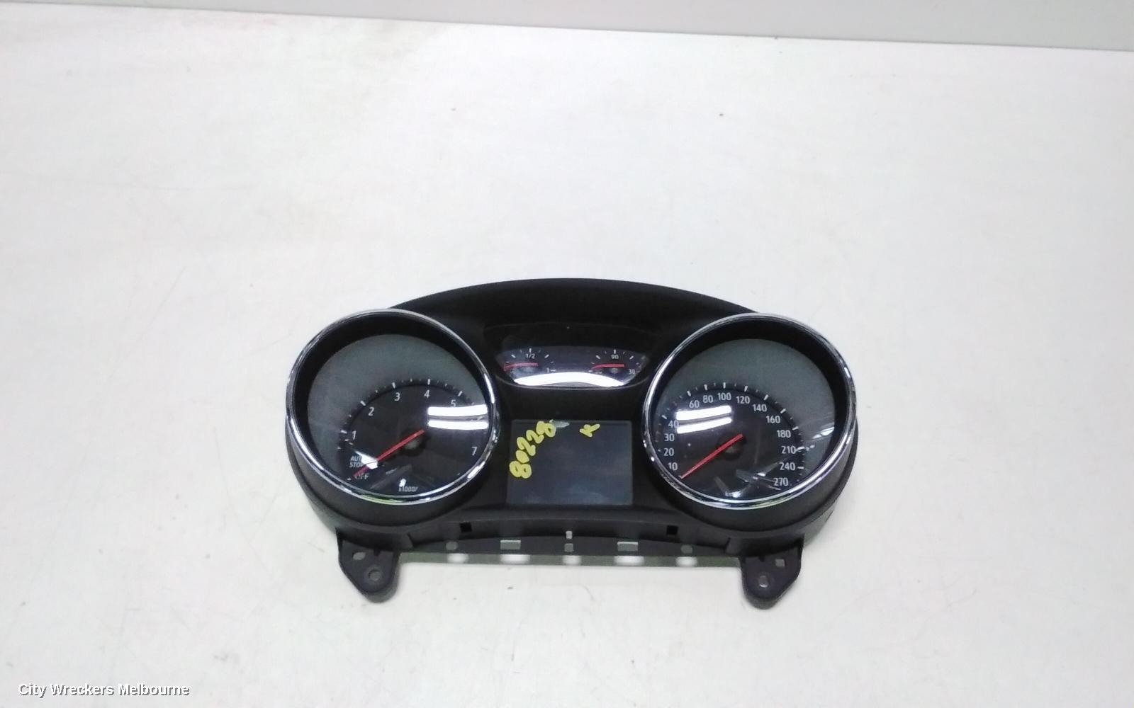 HOLDEN ASTRA INSTRUMENT CLUSTER, PETROL, AUTO T/M, BK, HATCH/WAGON, 09/2016 ONWARDS