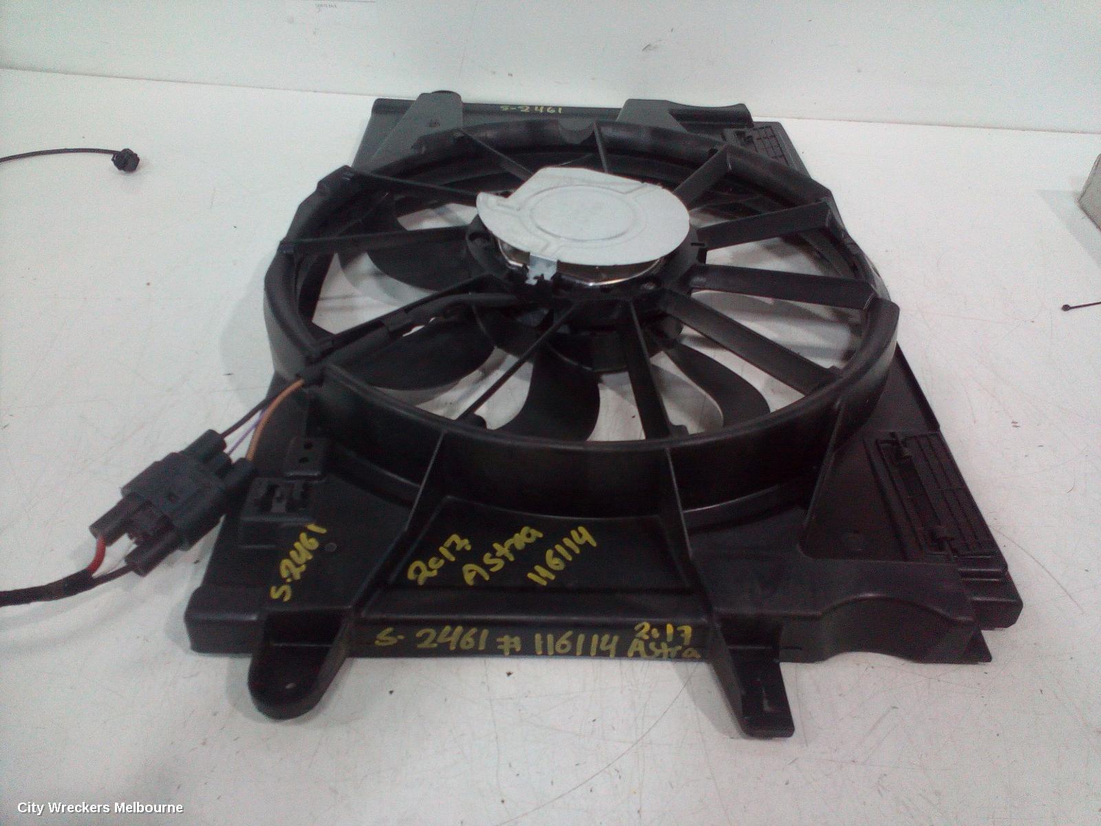 HOLDEN ASTRA FAN, RADIATOR FAN, 1.4, AUTO T/M, BK-BL, 05/2017 - 12/2020