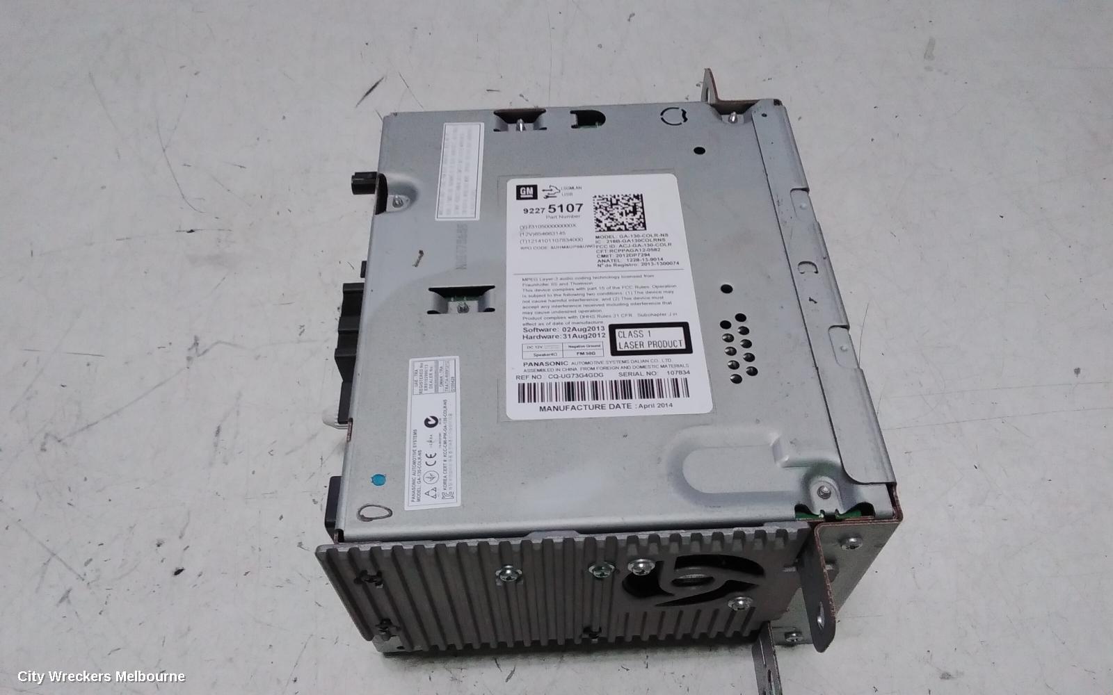 HOLDEN COMMODORE RADIO/CD/DVD/SAT/TV, DISPLAY SCREEN, 8IN SAT NAV TYPE, VF, 05/2013 - 12/2017